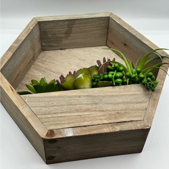Succulent Artificial Arrangement Wood Wall Plantar Set - Picture 11 of 15